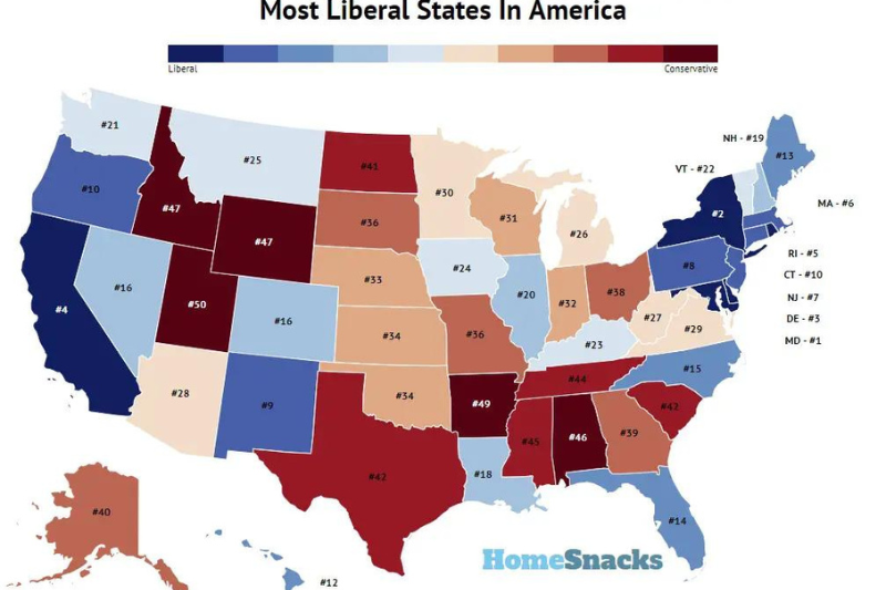10 Most Liberal States in the U.S.