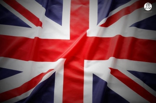 Closeup of Union Jack flag