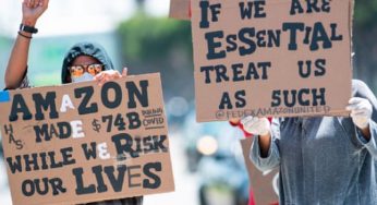 Workers at Amazon protest for labour rights, safety rights and their legal rights