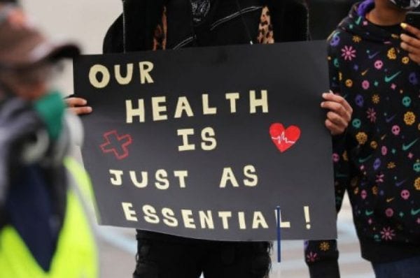 Amazon employees hold a protest and walkout over conditions