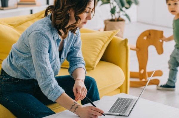 women doing Work from home