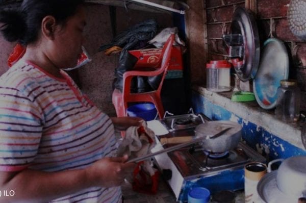 Domestic workers were working in the house