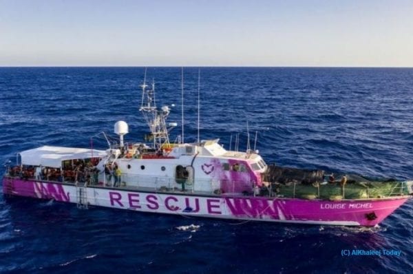 Banksy, Louise Michel, Mediterranean Sea, Moonbird, refugee migrants