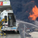 9 people have been hospitalized after a fire near houston