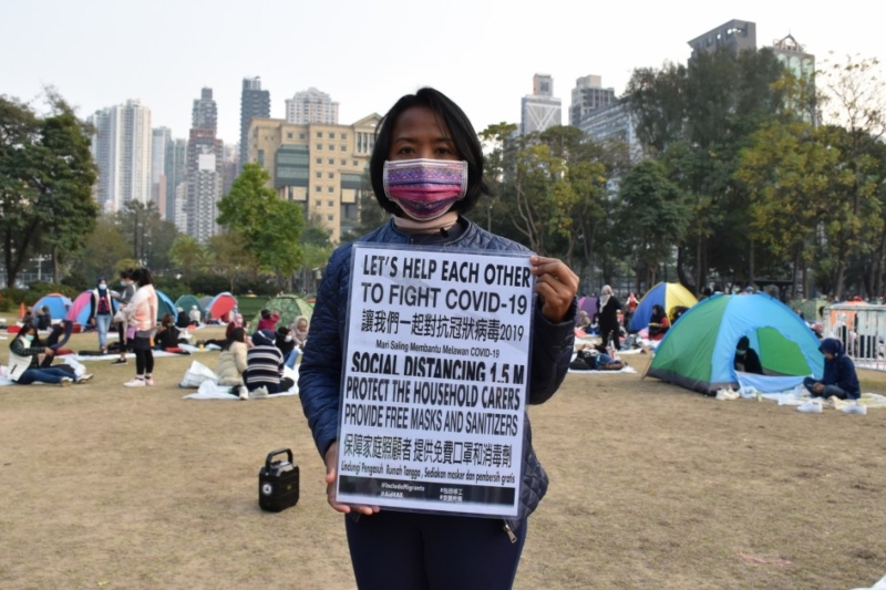 a migrant worker spends two nights in hong kong park after contracting covid 19