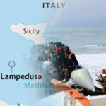 a migrant boat was rescued off lampedusa, saving 38 migrants