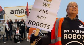 Amazon workers in Coventry ‘make history’ with strike