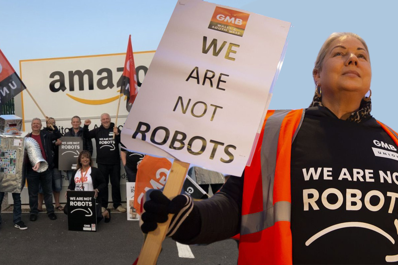 amazon workers in coventry 'make history' with strike