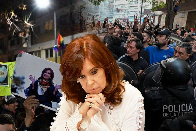 At least 14 police injured as supporters of Argentina’s vice president protest