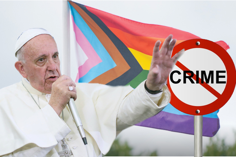 Pope Francis says being homosexual is no crime