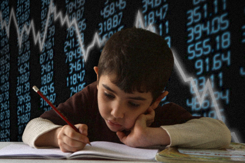 Children's education is being affected by the economic crisis