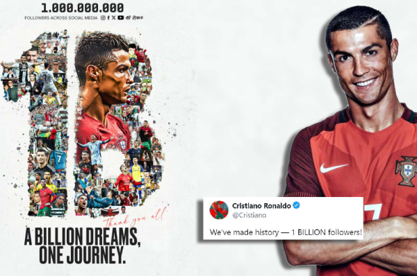 cristiano ronaldo creates a vibrant history by becoming the first person with “1 billion followers”