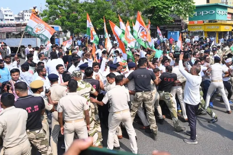 Delhi Youth Congress Protests US Deportation of Indian Immigrants