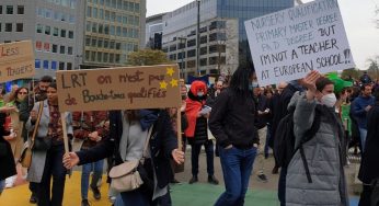 European Schools’ Teachers Demand EU Employment Rights In A Protest In Brussels