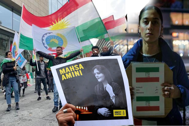 'free iran' protest in southampton city centre