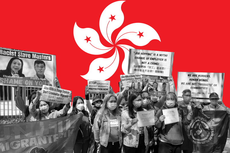 Hong Kong OFWs Protest Proposed Policy to Keep Them from Leaving Bad Employers