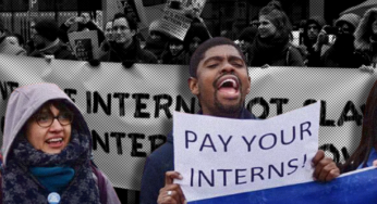 Protest against unpaid internships in Italy, Montreal