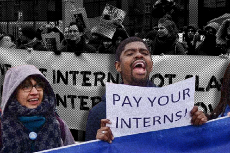 Protest against unpaid internships in Italy, Montreal