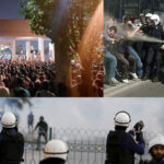 iran protests riot police teargas
