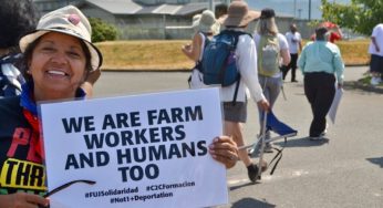 Labor rights activists rally for reform farmworker visa program following human trafficking case