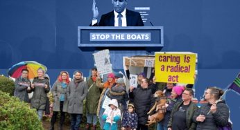 Leigh sees campaigners protest against new immigration law