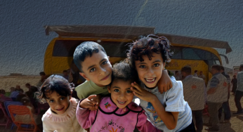 Edris, the big yellow bus that works as mobile classroom for Yemeni children