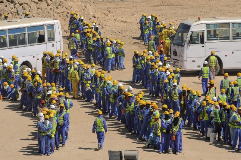 migrant workers at a prominent firm in qatar unpaid for up to 5 months