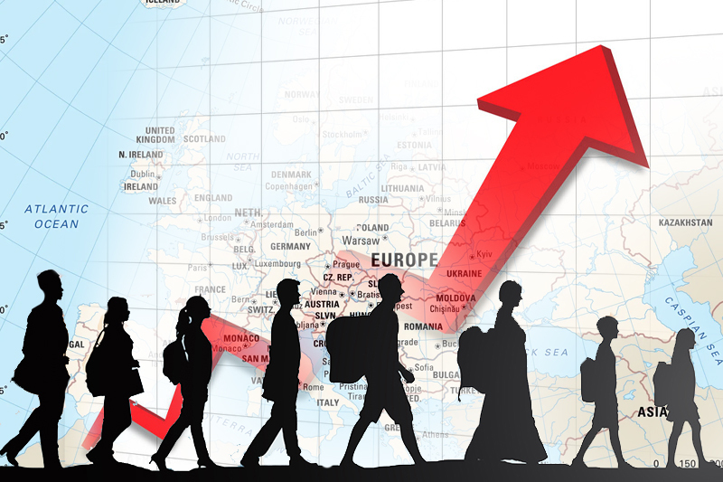 migrant entry numbers into europe hit a six year high