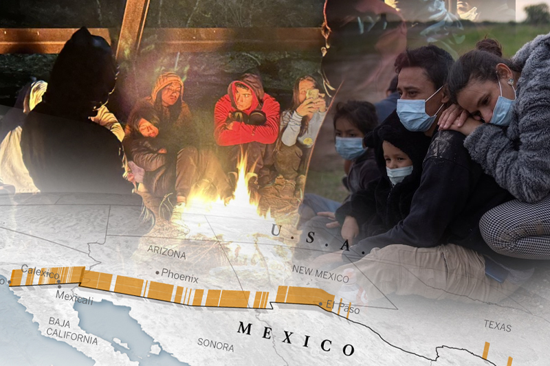 Migrants kept warm by good Samaritans at US-Mexico border