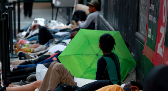 Migrants sleep outside Roosevelt Hotel as New York City fails to provide shelter