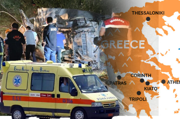 one dead, three injured as minibus carrying migrants crashes in greece