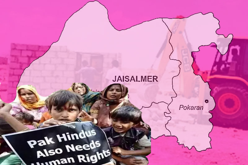 pak hindu migrants stage protests following eviction from gov't land in jaisalmer