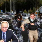 russians flee to the border after being drafted into the army