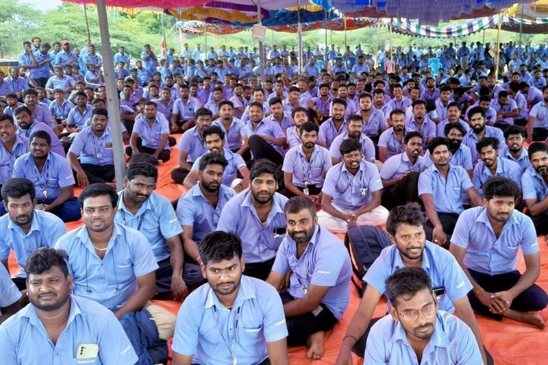 Samsung Workers Continue Protests in Tamil Nadu as Labor Talks Hit Deadlock