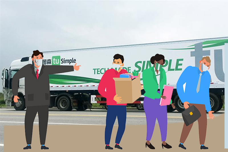 self driving truck company tusimple lays off 25% of staff days before christmas