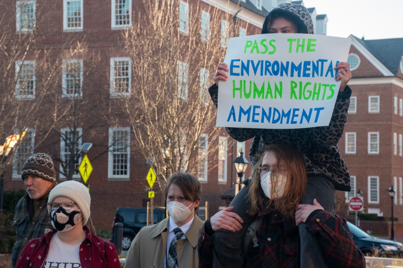 students in annapolis come together to make environmental right part of human rights