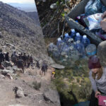 supplies left behind for migrants crossing ote mountain wilderness destroyed volunteers