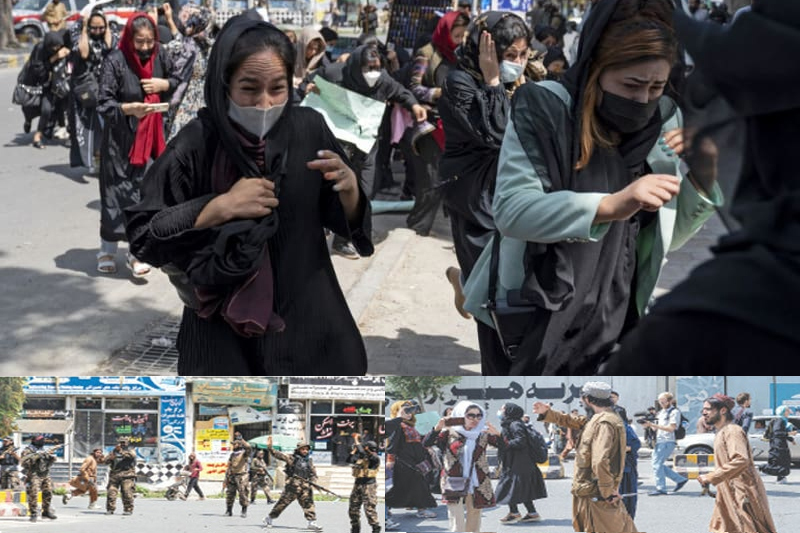 taliban break up rare protest by afghan women in kabul