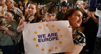 Thousands of people gather in Tbilisi to demonstrate Georgia’s commitment to EU membership