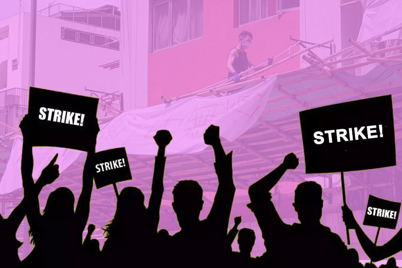 tin hau building seizes construction worker protest 2nd time