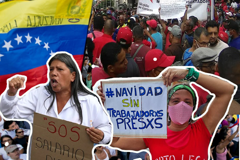 venezuelan workers unite over unfair wage and benefit