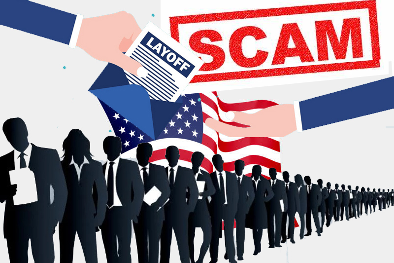 workers affected by mass layoffs have become prime targets of employment scams in the us