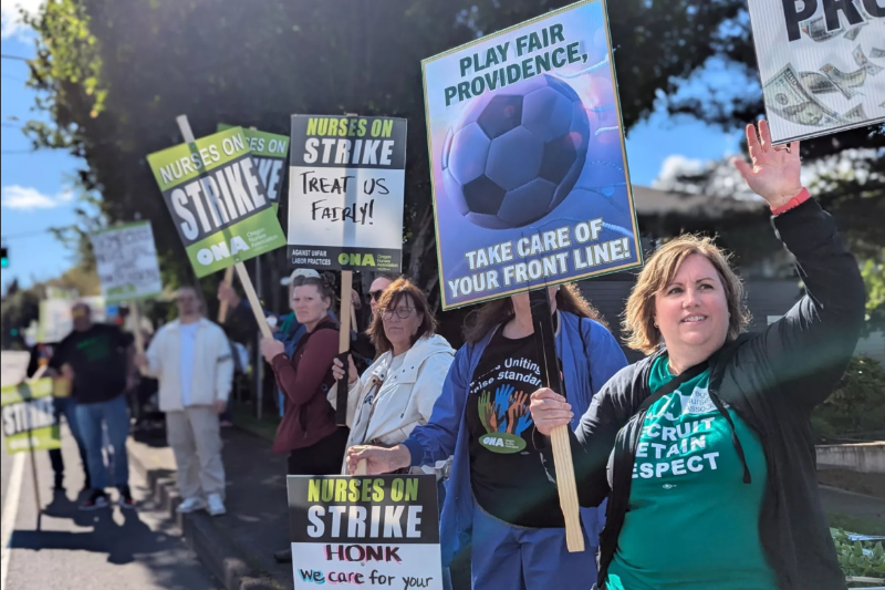 Nurses in Oregon Continue Strike For Better Staffing, Higher Pay For Third Day