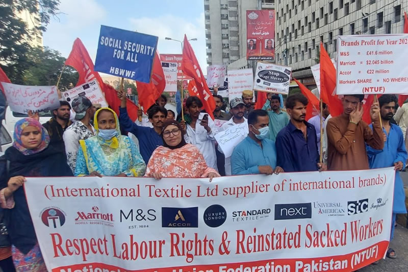 Workers protest contract system, seek labour rights in Pakistan’s Karachi